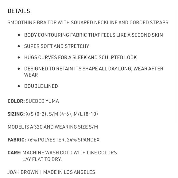 JOAH BROWN CORDED SMOOTHING BRA - Picture 8 of 8